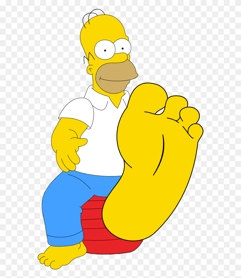 579x906 Homer Simpson Shows His Foot By Skippy1989 Da3rg0v Homer Simpson Bare Feet, Hand, Heel, Fist HD PNG Download