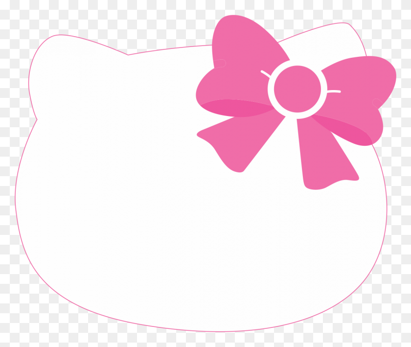 1205x1003 Homey Design Pink Bow Clipart Hello Kitty Hello Kitty Head Invitation Card, Animal, Face, Insect HD PNG Download