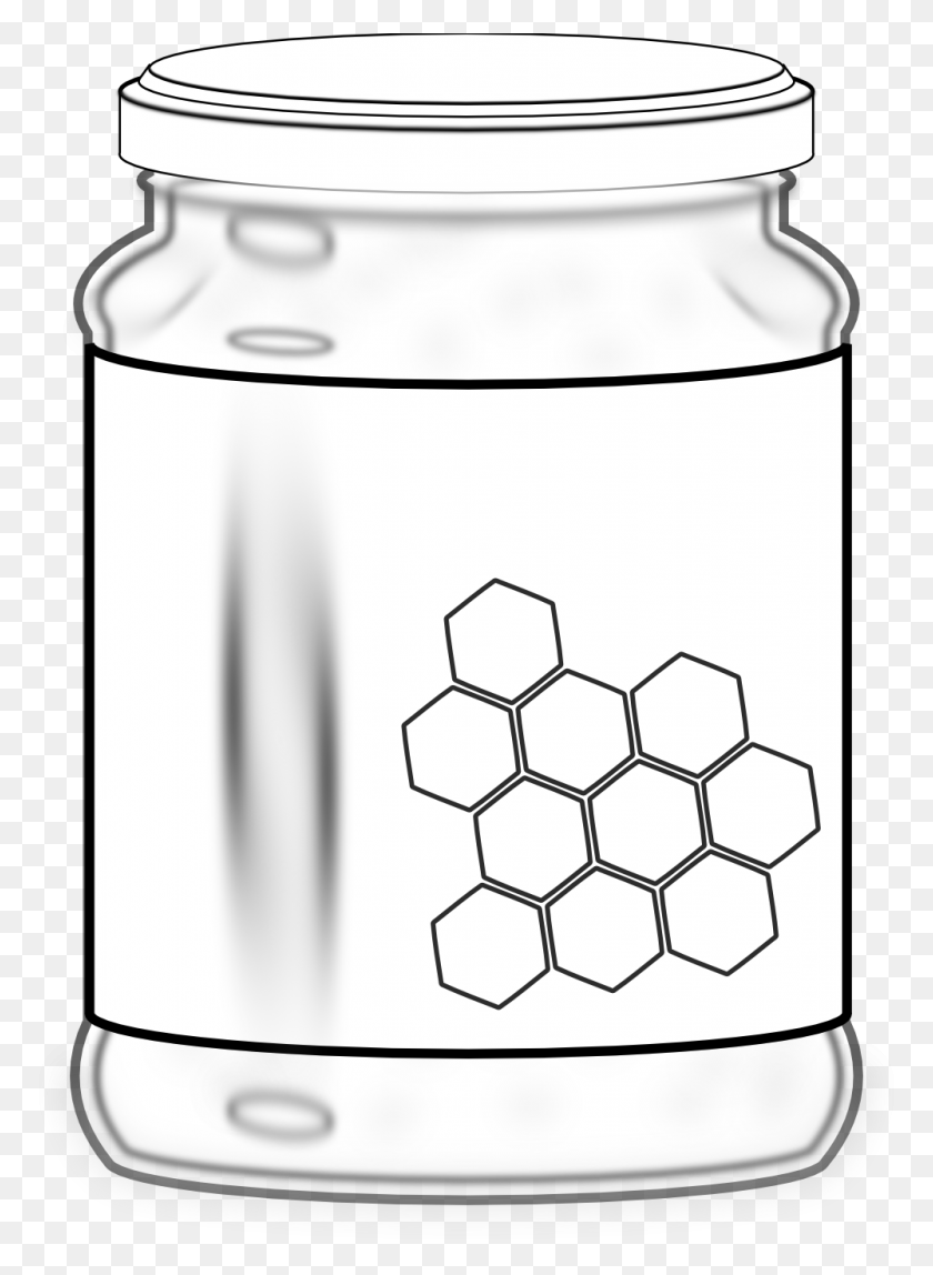 999x1394 Honey Jar Black White Line Art 999px Honey Black And White, Tin, Can, Milk Can HD PNG Download