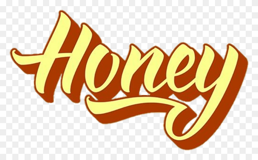 864x510 Honey Text Sticker Tumblr Aesthetic Retro Cute Love Honey Aesthetic, Label, Alphabet, Word HD PNG Download