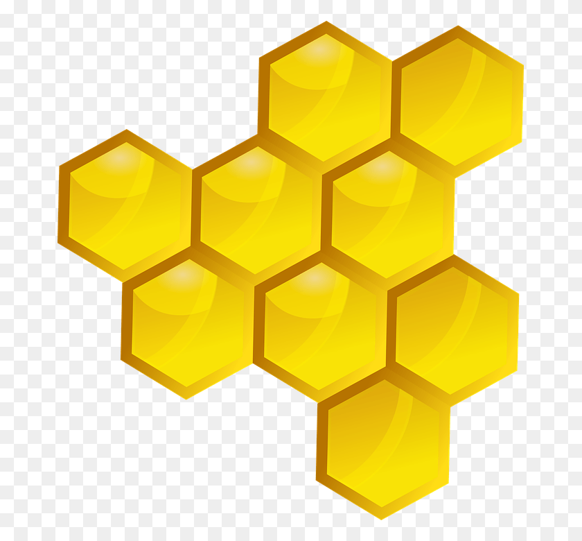 673x720 Honey Vector Mid Grafika, Honeycomb, Food, Grenade HD PNG Download