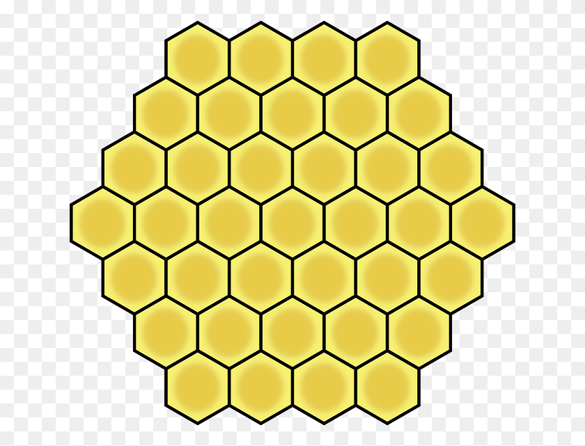 640x581 Honeycomb Clipart Honey Comb Hexagons, Food, Rug HD PNG Download