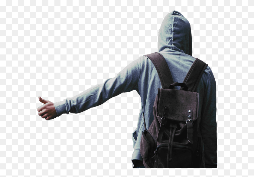 602x525 Hooded Man Transparent Background, Person, Human, Backpack HD PNG Download