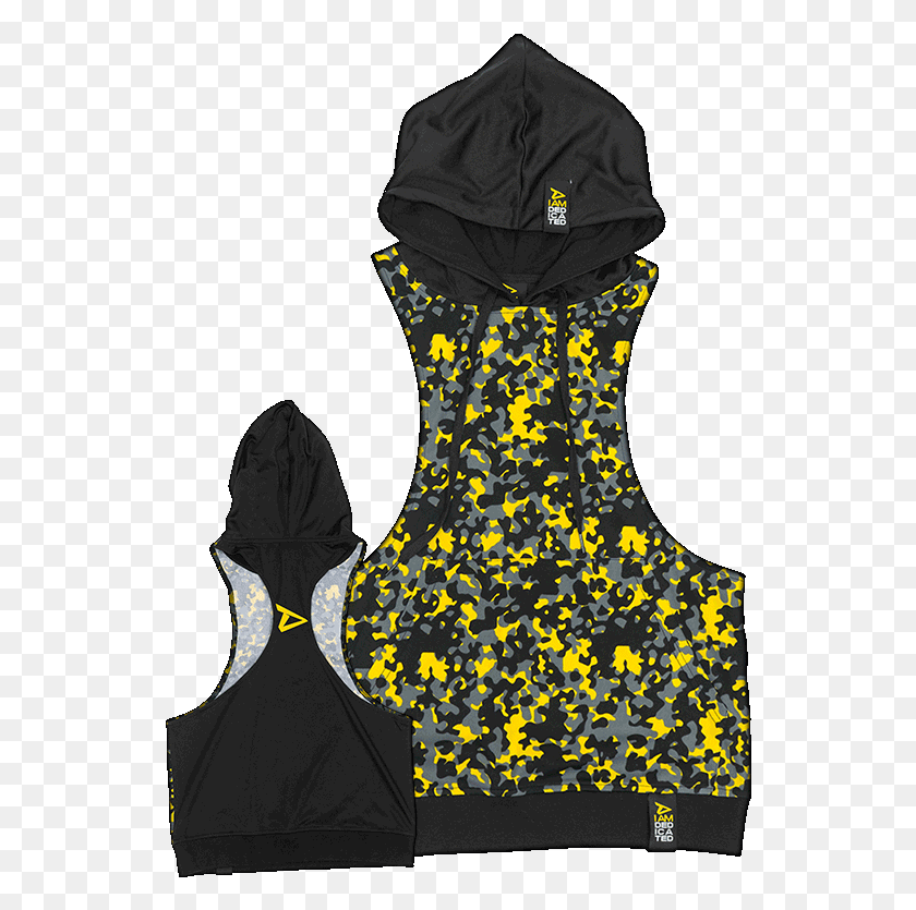 538x775 Hooded Stringer With Camo Pattern By Dedicated Nutrition Dedicated Hooded Stringer Camo, Clothing, Apparel, Hood HD PNG Download