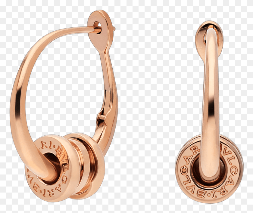 803x668 Hoop Earrings In 18 Kt Rose Gold Bulgari Bzero Hoop Earrings, Spoon, Cutlery, Electronics HD PNG Download