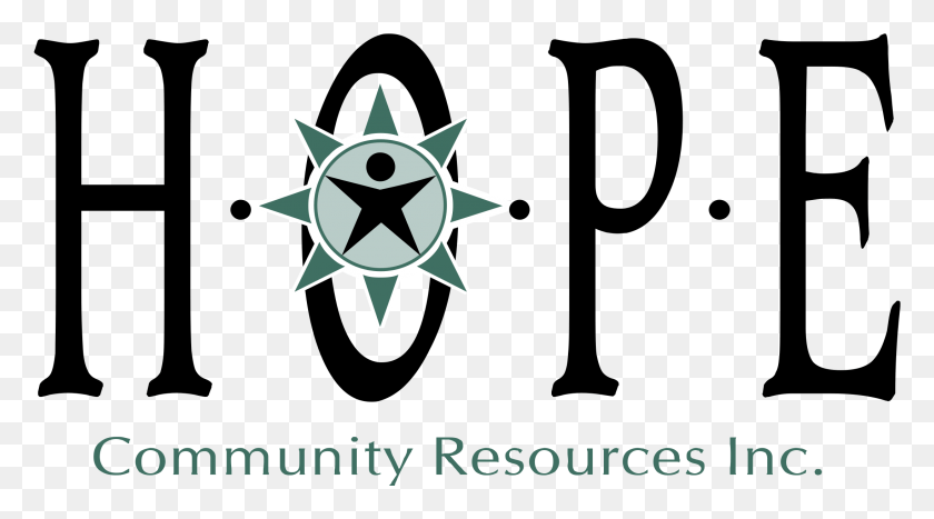 2191x1145 Hope Community Resources Logo Transparent Graphic Design, Star Symbol, Symbol, Cross HD PNG Download