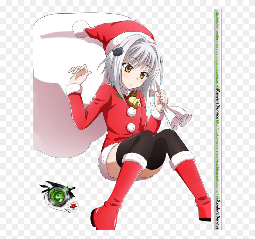 620x730 Hope You All Had A Great Christmas And A Happy Holidays Highschool Dxd Koneko Christmas, Comics, Book, Manga HD PNG Download