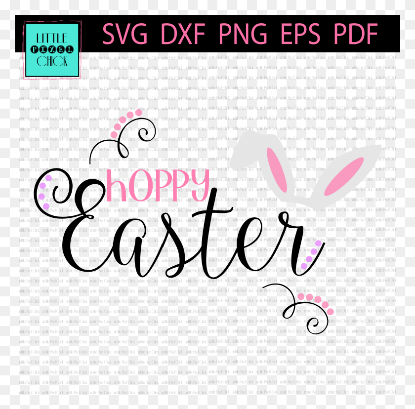 5835x5752 Hoppy Easter Calligraphy, Text, Graphics HD PNG Download