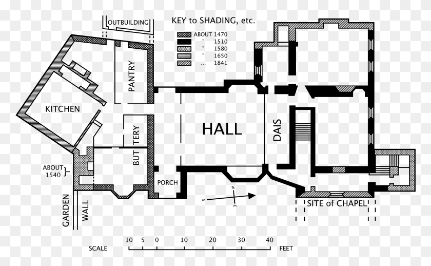 2982x1753 Horham Hall Blueprint Medieval House Floor Plan, Gray, World Of Warcraft HD PNG Download