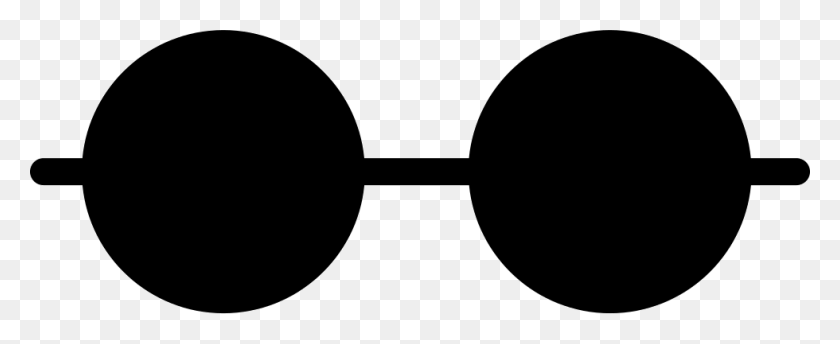 980x357 Horizontal Line With Two Black Dots Comments Round Black Glasses, Stencil, Sunglasses HD PNG Download