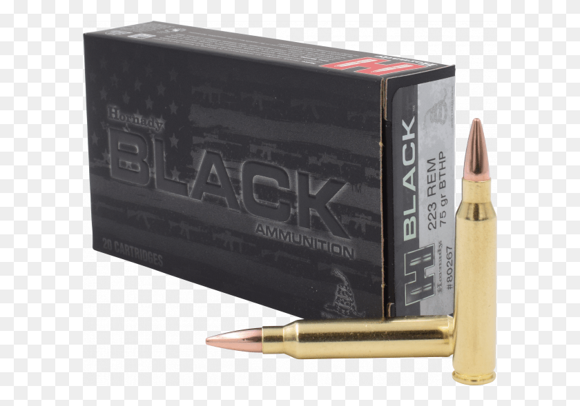 600x529 Hornady 80267 Black 223 Remington 75 Gr Boat Tail Hollow Hornady Black 223 62 Grain, Weapon, Weaponry, Ammunition HD PNG Download