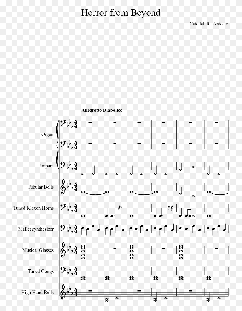 749x1017 Horror From Beyond Sheet Music Composed By Caio M Sheet Music, Gray, World Of Warcraft HD PNG Download