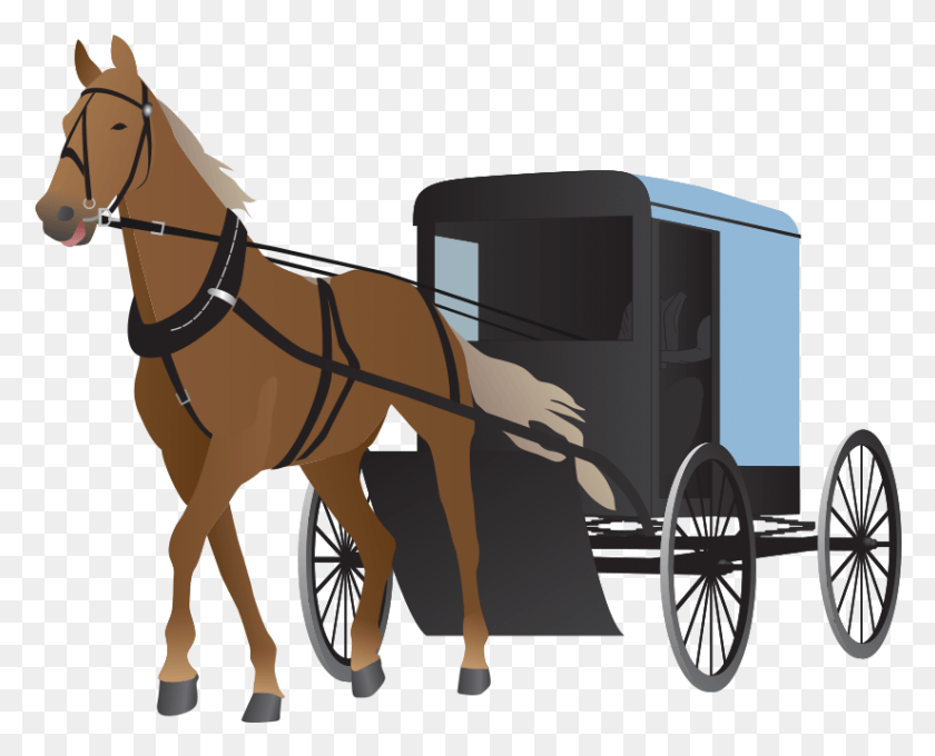824x655 Horse And Buggy Carriage Clip Art Horse Drawn Cart Clipart, Vehicle, Transportation, Mammal HD PNG Download