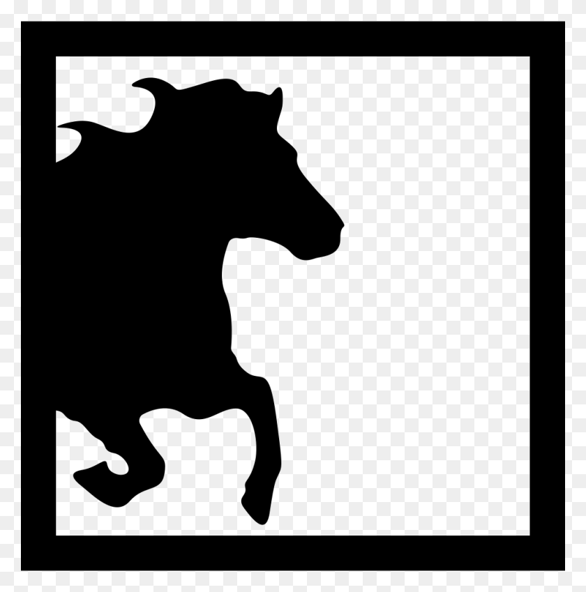 980x992 Horse Half Image Inside A Square Frame Comments, Cow, Cattle HD PNG Download