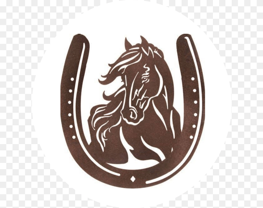 637x664 Horse Head In Horseshoe Logo, Animal, Mammal Transparent PNG