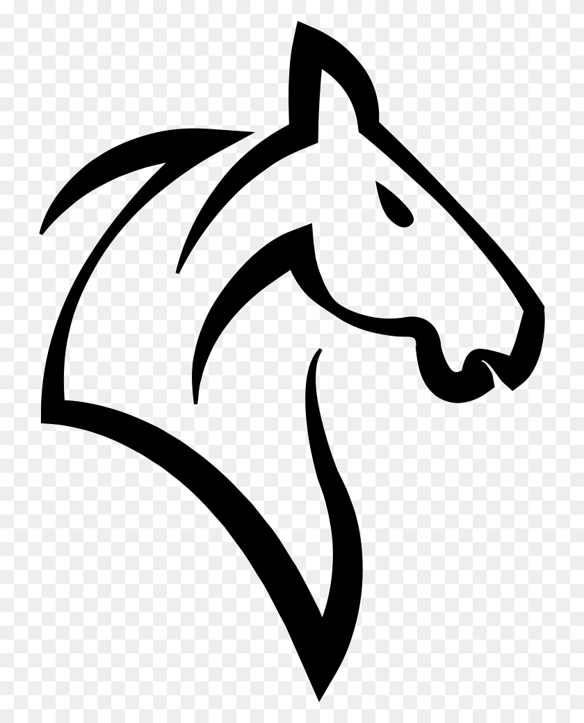 728x980 Лошадь Логотип Комментарии Значок Контура Головы Лошади, Трафарет, Млекопитающее, Животное, Hd Png Скачать