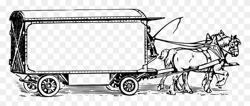 1976x750 Horse Motor Vehicle Carriage Wagon Line Art, Gray, World Of Warcraft HD PNG Download