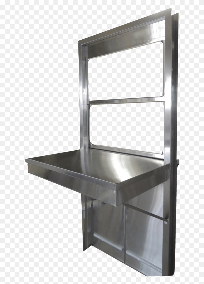 637x1109 Hospital Pass Through Window Assembly With Set Down Shelf, Aluminium, Sink Faucet, Mailbox HD PNG Download