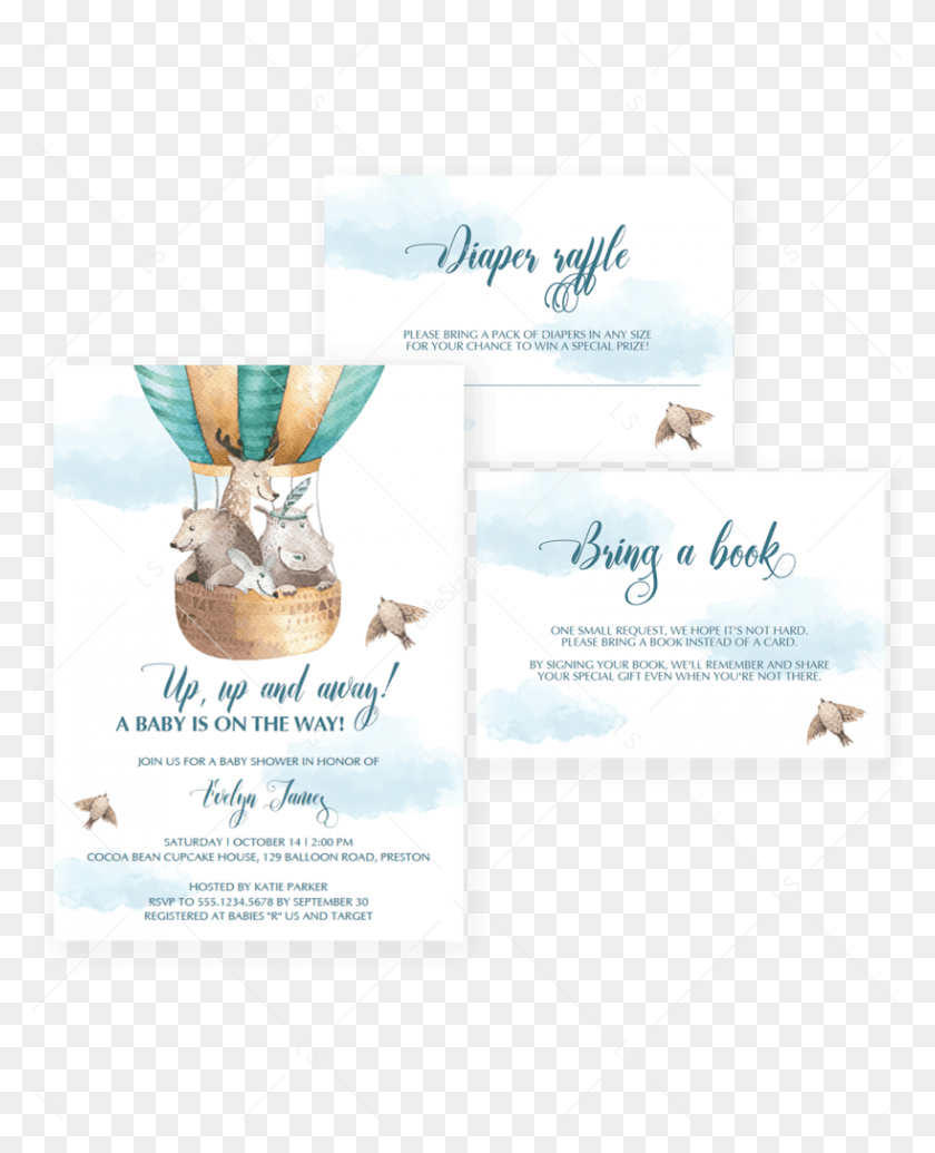 819x1024 Hot Air Balloon Baby Shower Printable By Littlesizzle Hot Air Balloon Baby Shower Invitation Template, Poster, Advertisement, Flyer HD PNG Download
