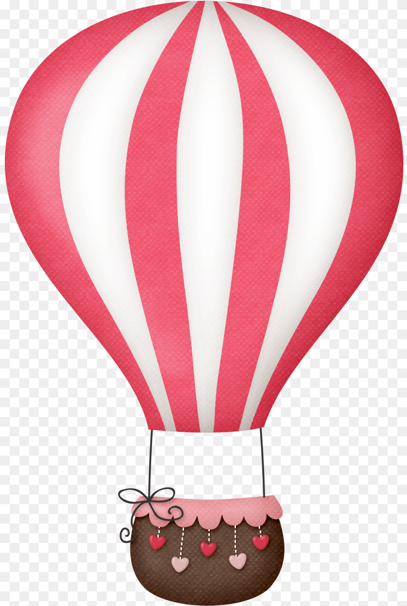 825x1250 Hot Air Balloon Clipart Colour Clipart Pink Hot Air Balloon Transparent Background, Aircraft, Hot Air Balloon, Transportation, Vehicle Sticker PNG