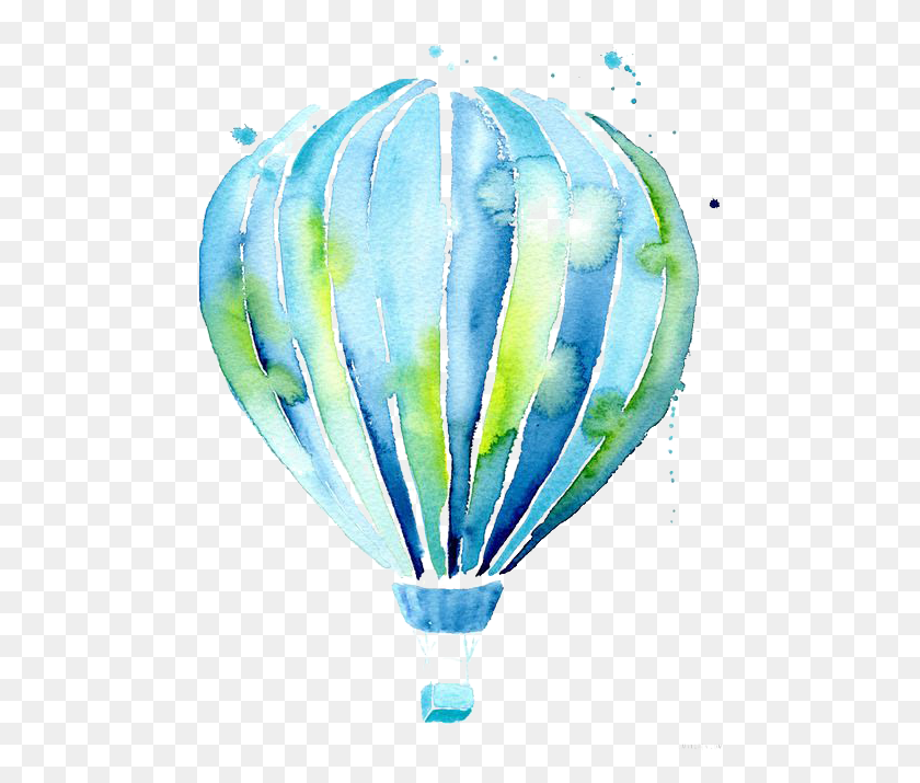 481x655 Hot Air Balloon Drawing Watercolor Painting Illustration Hot Air Balloon Watercolour, Ball, Aircraft, Vehicle HD PNG Download