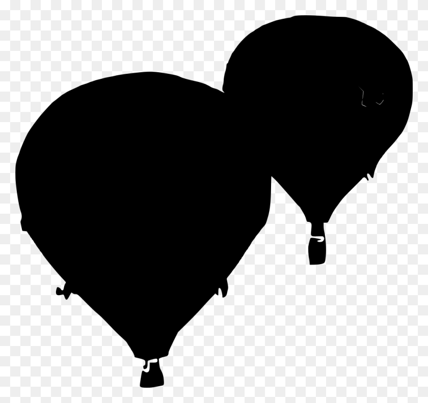 1024x961 Hot Air Balloon Silhouette, Gray, World Of Warcraft HD PNG Download