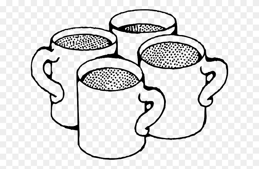 640x490 Hot Clipart Hot Cocoa Cups Clipart Black And White, Coffee Cup, Cup, Watering Can HD PNG Download