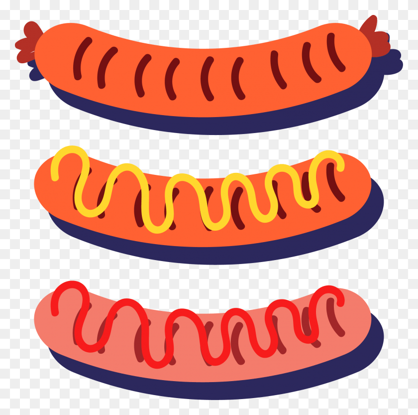 1970x1953 Hot Dog Barbecue Grill Sausage Sosis Vector, Food HD PNG Download