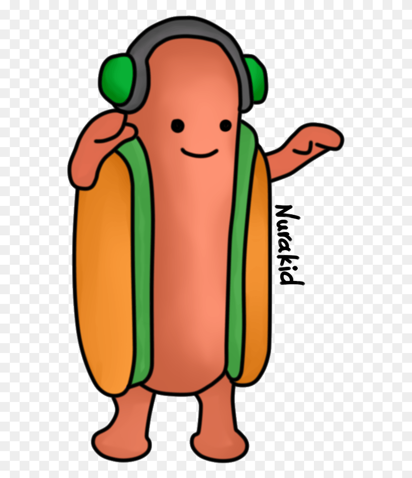 567x915 Hot Dog By Nurakid Dancing Hot Dog De Dibujos Animados, Planta, Alimentos, Ropa Hd Png