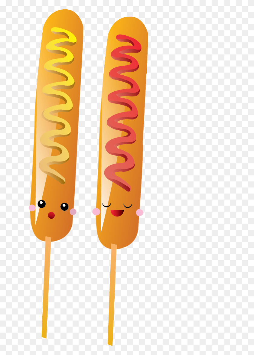 653x1114 Hot Dog Clipart Cute Hot Dog En Un Palo, Comida, Miel Hd Png