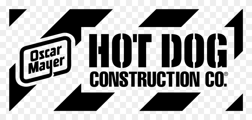 2191x957 Hot Dog Construction Logo Transparent Graphic Design, Text, Gray, Number HD PNG Download