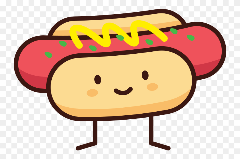 745x497 Hot Dog Doodle, Food HD PNG Download