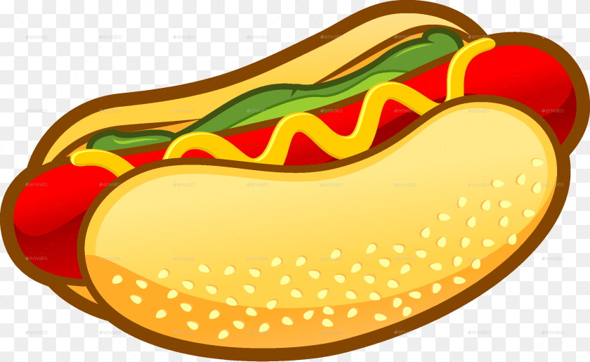 2400x1471 Hot Dog Vector Clip Art Hot Dog Transparent, Food, Hot Dog, Dynamite, Weapon Sticker PNG