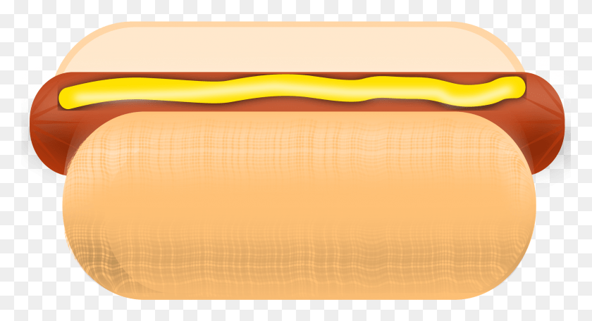 2401x1220 Hot Dog With Mustard Vector Clipart Image Fast Food, Food, Rug, Bakery HD PNG Download