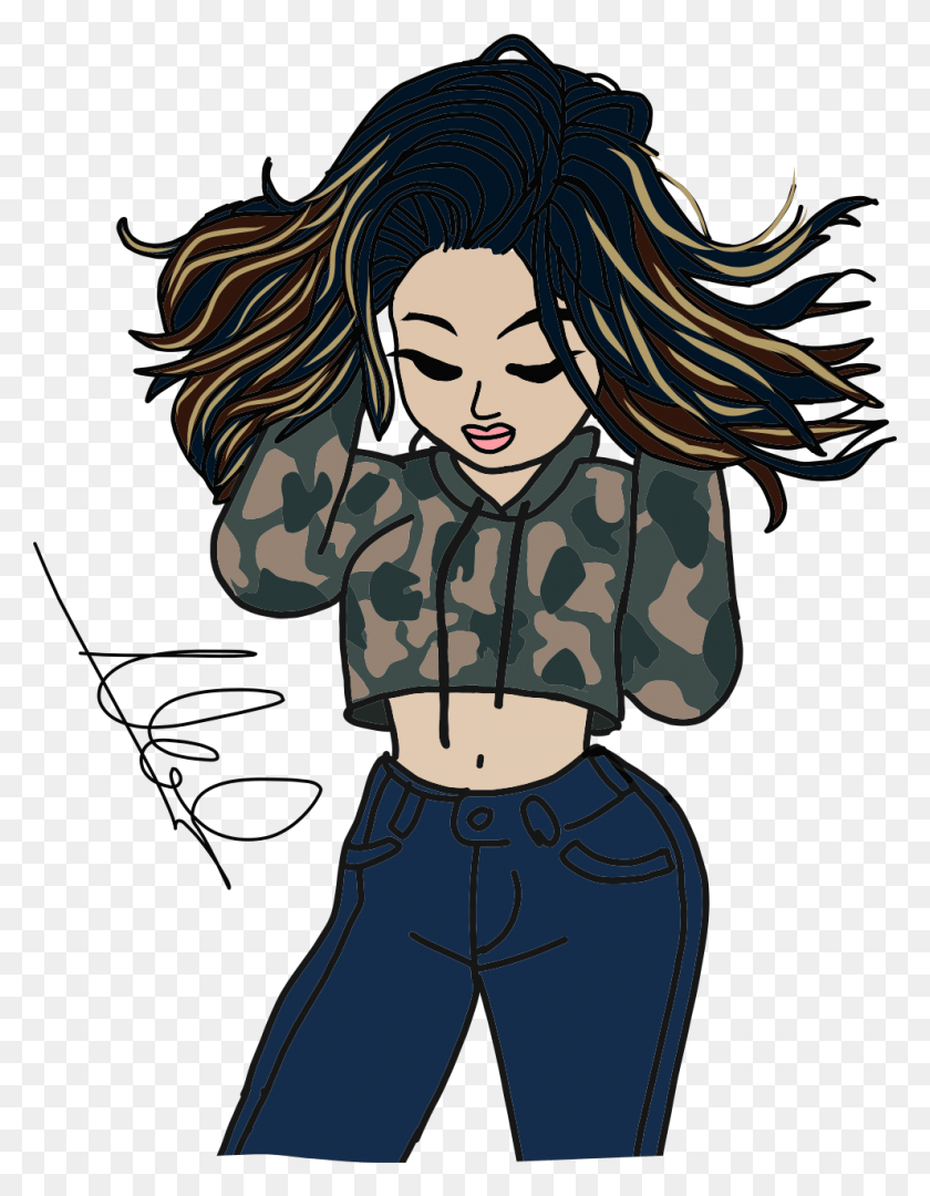 991x1297 Hot Girl Cute Croptops Music Drawing Illustration Freet Drawing Of A Girl In A Crop Top, Clothing, Apparel, Manga HD PNG Download