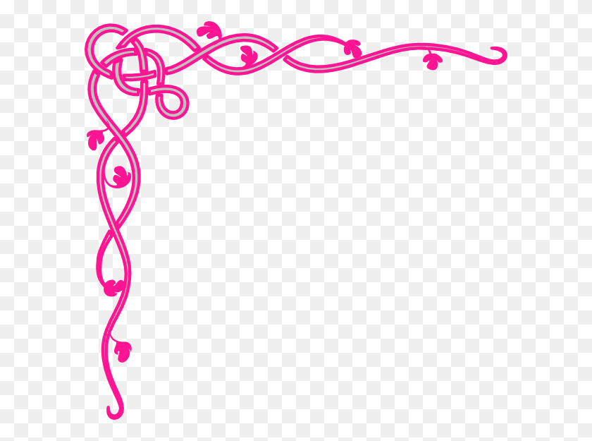 600x565 Hot Pink Swirl Clip Art At Clker Corner Border Design Red, Bow, Graphics HD PNG Download