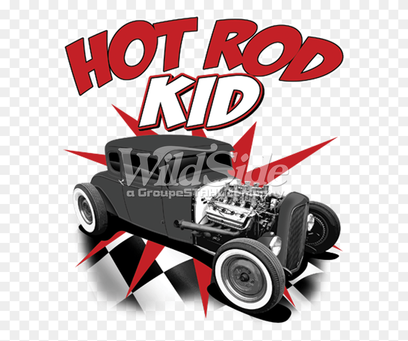 583x642 Hot Rod Kid С Клетчатым Полом Lightdark Garments Car, Флаер, Плакат, Бумага Hd Png Скачать