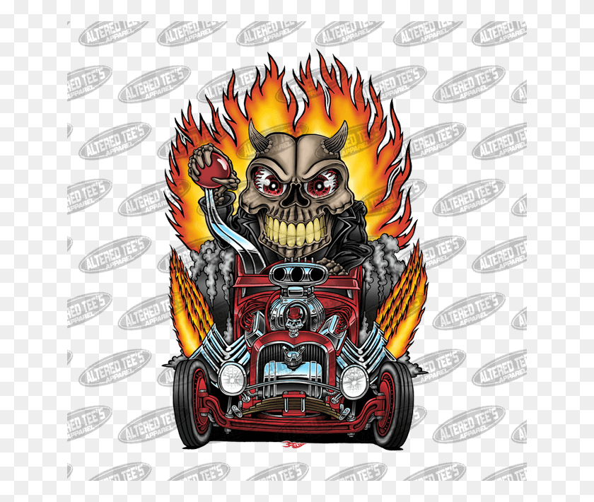 650x650 Hot Rod Skull Racer Брит Мэддинг Хот Род, Исполнитель, Каракули Hd Png Скачать
