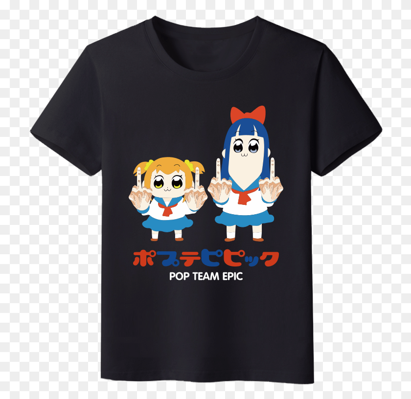 724x756 Hot Sale Menwomen T Shirt Printing Anime Pop Team Shirt, Clothing, Apparel, T-shirt HD PNG Download