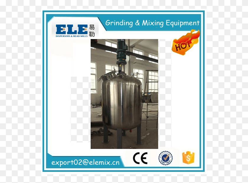 561x563 Hot Sale Stainless Steel Gas Heating Jacketed Mixing Paint Mixing Machine Price, Building, Factory, Brewery HD PNG Download