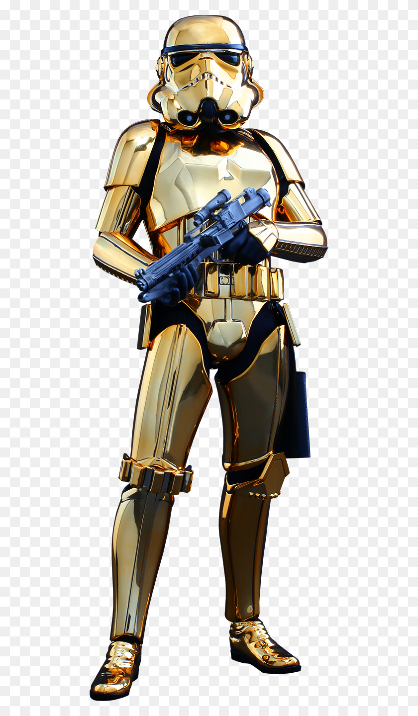 480x1380 Hot Toys Stormtrooper Gold Chrome Version Sixth Scale, Helmet, Clothing, Apparel HD PNG Download