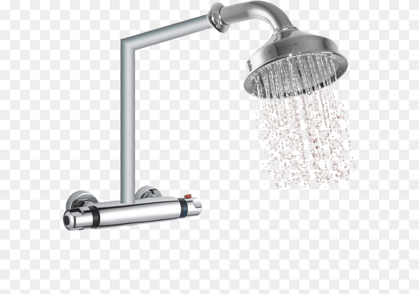 592x589 Hot Water Shower With Water, Bathroom, Indoors, Room, Shower Faucet Sticker PNG