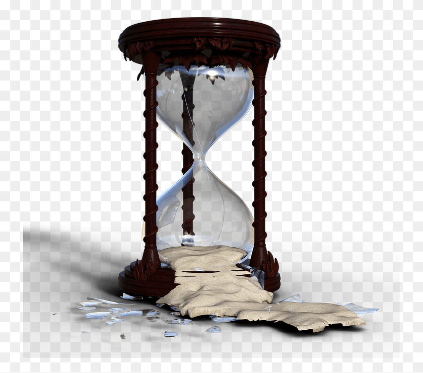 749x681 Hourglass Flow Of Time Broken Time Stopped Broken Hourglass, Lamp HD PNG Download