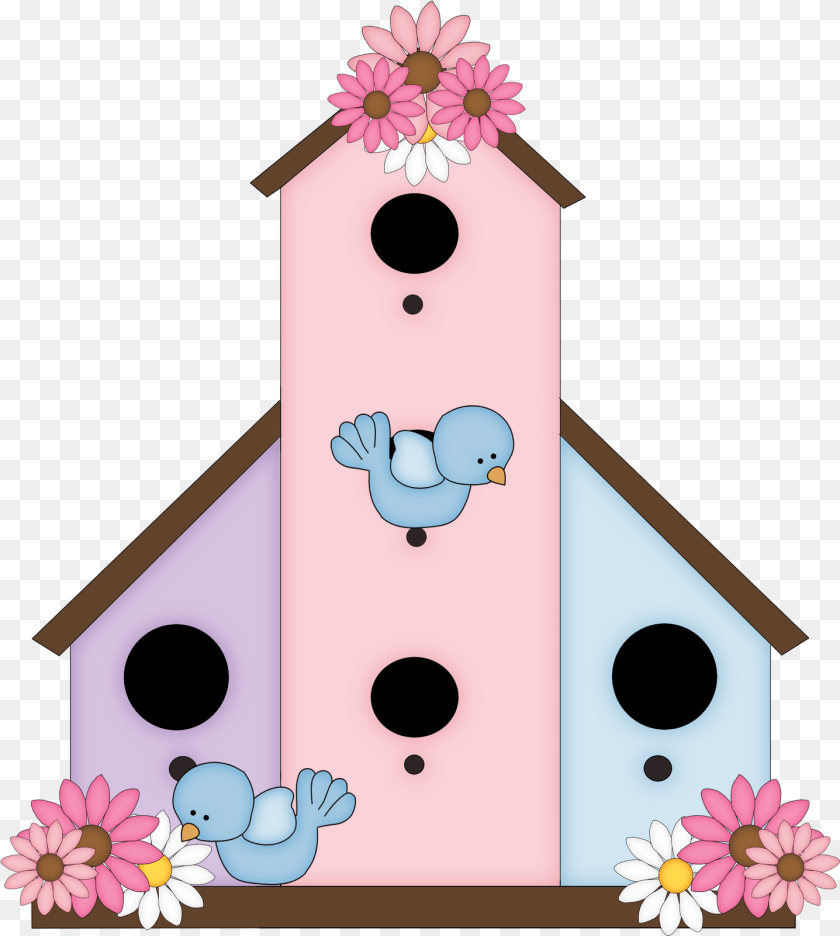 1437x1601 House Clip Art Bird Houses Clipart Download Full Birds House Clip Art, Daisy, Flower, Plant, Nature Sticker PNG