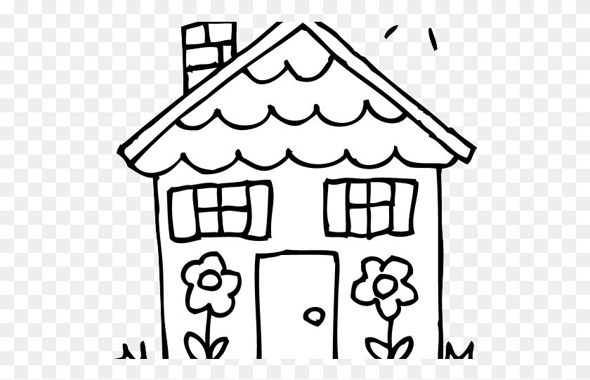 520x481 House Clipart Black And White Transparent, Housing, Building, Stencil HD PNG Download