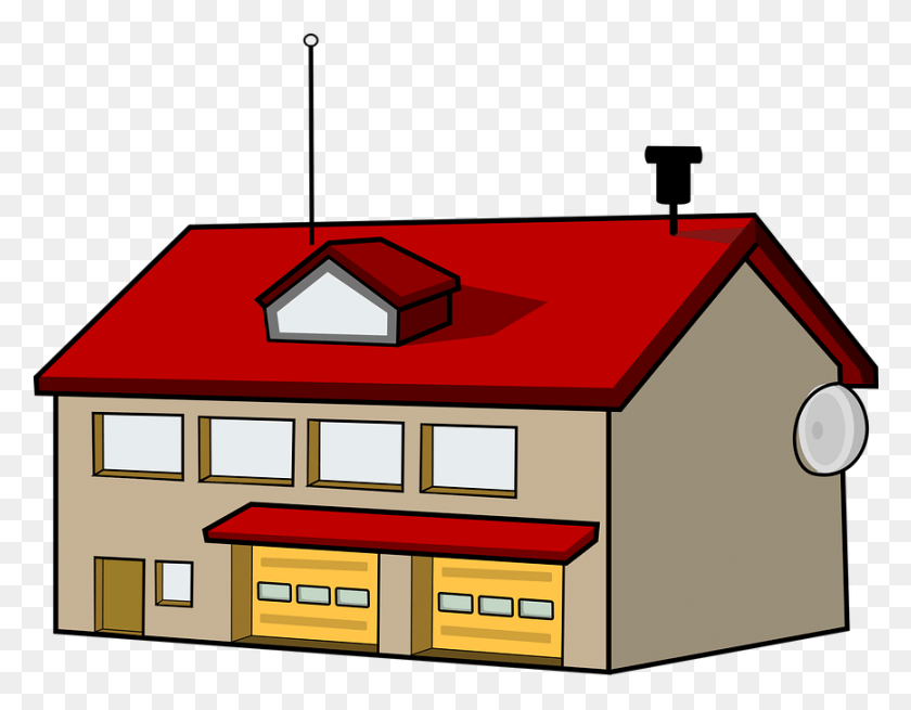 868x663 House Clipart Garage Clip Art Fire Station, Mailbox, Letterbox, Housing HD PNG Download
