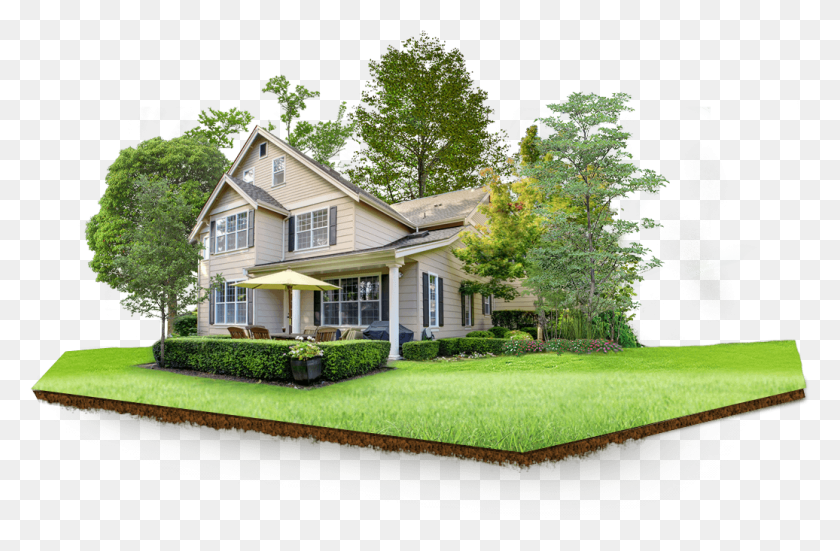 1036x653 House House And Land, Grass, Plant, Lawn HD PNG Download