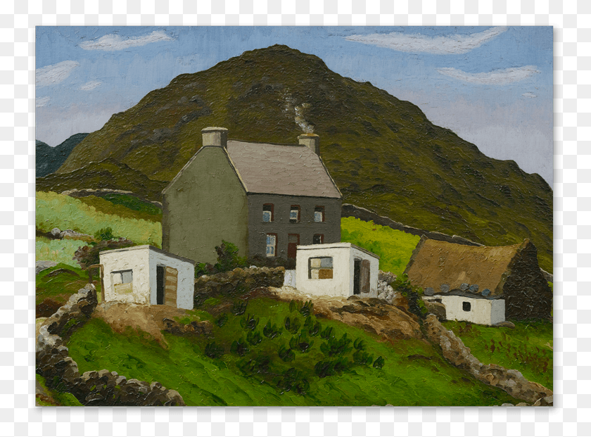 756x561 House On A Welsh Hillside C Painting, Nature, Outdoors, Building Descargar Hd Png