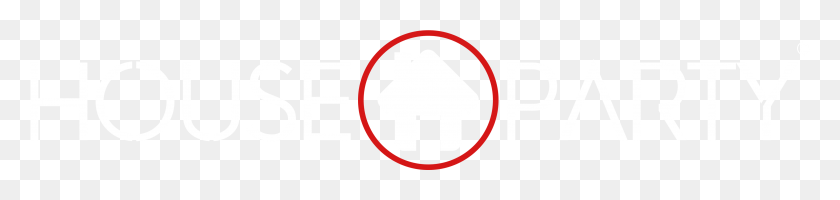 3719x671 House Party Logo Black Circle, Symbol, Trademark, Hand HD PNG Download