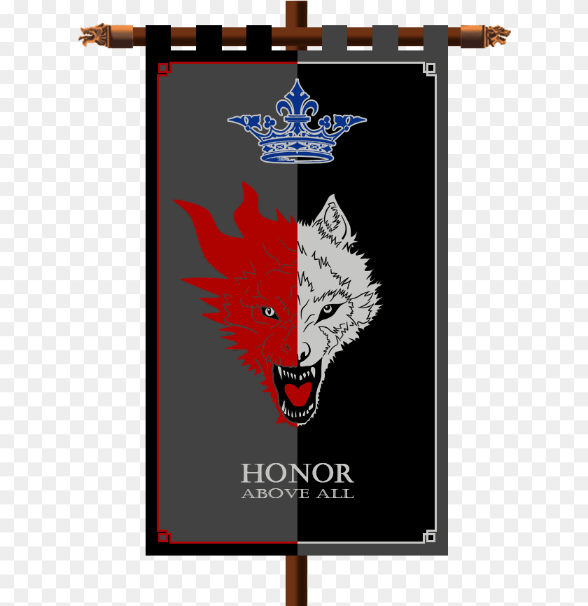 619x865 House Stark Targaryen Banner House Stark And Targaryen Banner, Advertisement, Animal, Cat, Mammal Transparent PNG